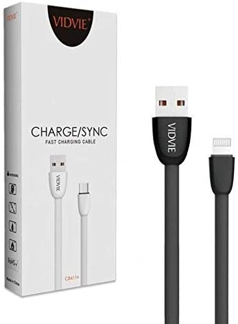 Vidvie Fast Charge USB Cable For iPhone Mobiles - Black