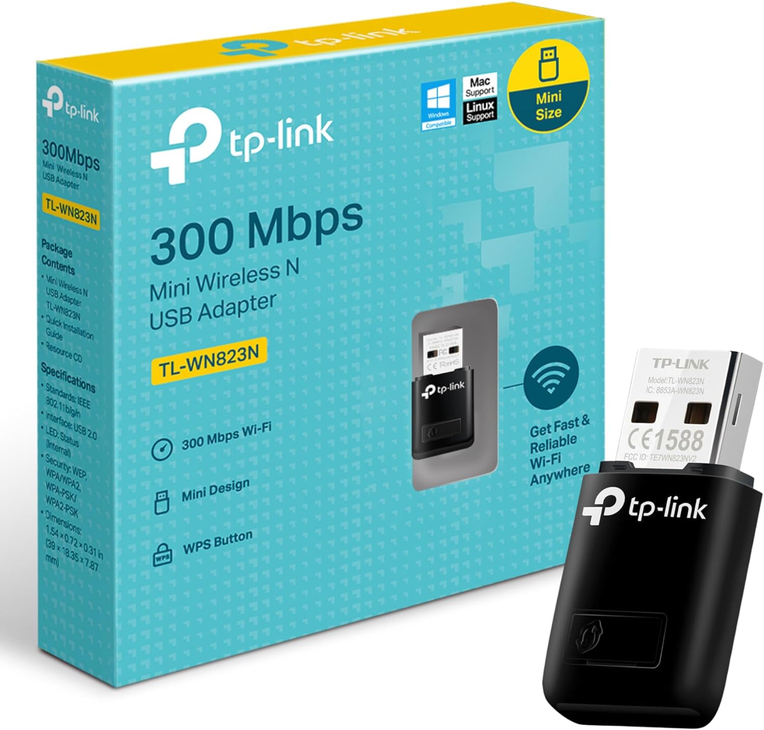 TP-Link N300 Mini USB Wireless WiFi network Adapter photo 
