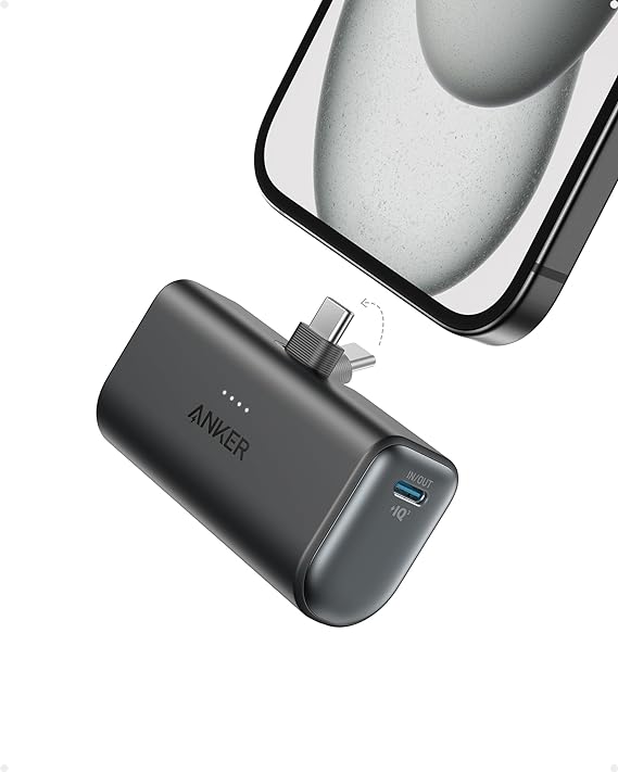 Anker Nano Power Bank with Built-in Foldable USB-C Connector, 5,000mAh