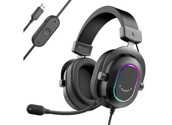 FIFINE AmpliGame H6 USB Headset for PC Gaming with RGB, In-line Controls of 7.1 Surround Sound, EQ modes Volume & Mute photo 