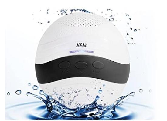 Akai Aqua Beat Bluetooth Waterproof Floating Speaker W/ Built-In Rechargeable Battery Up To 4 Hours - White/Black photo 