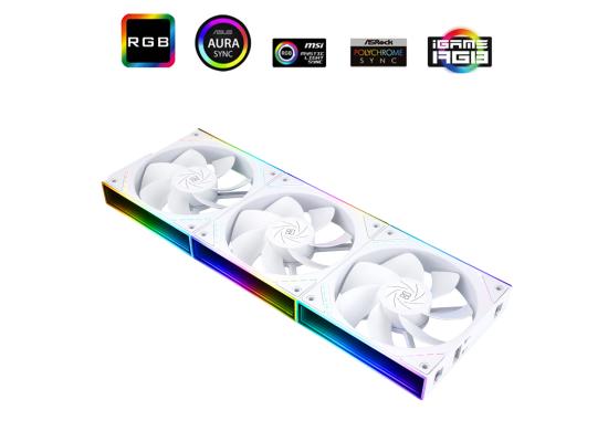 Thermalright TL-M12QRW X3 (White / LED) Balance Performance, Cooling Fan Kit 3in1 / S-FDB Bearing. photo 