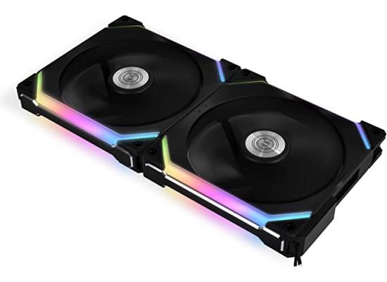 Lian Li UNI Fan SL140 Kit 2 Packs Black W/ Controller (ARGB 140mm LED PWM Daisy-Chain) photo