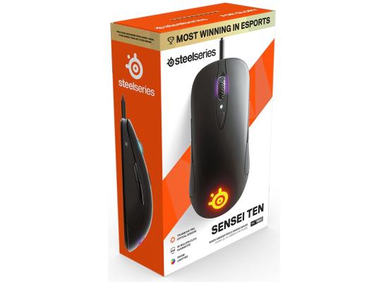 SteelSeries Sensei Ten RGB TrueMove Pro Optical Sensor Wired Gaming Mouse,18000 DPI , Ambidextrous, 8 Programmable Buttons photo 