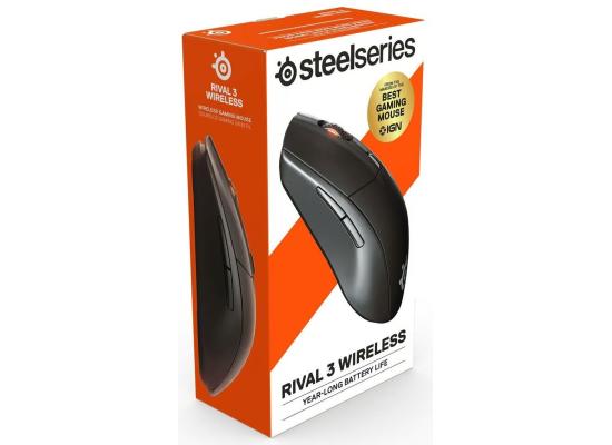 SteelSeries Rival 3 Wireless (Dual Connectivity 2.4GHz & BT.5) Ultra-low latency Gaming Mouse 18000 DPI w/ Optical TrueMove Air Sensor (2x AAA Batteries) photo 