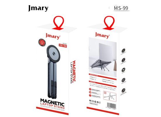 Jmary MS-99 3 in 1 Magentic Aluminum Laptop Stand Holder, Size(181*58*19.6mm). photo 