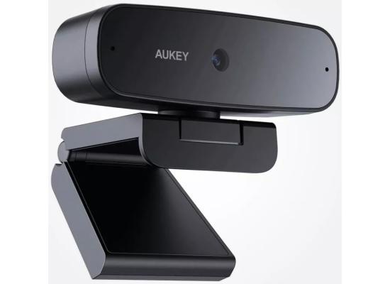 AUKEY 1080p Full HD Webcam, High Image Quality For Video Calling, Recording & Gaming, 1080@30Fps, 2-megapixel, Plug & Play w/ Dual Stereo Mics & Noise Reduction Microphones